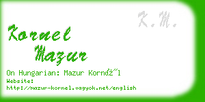 kornel mazur business card